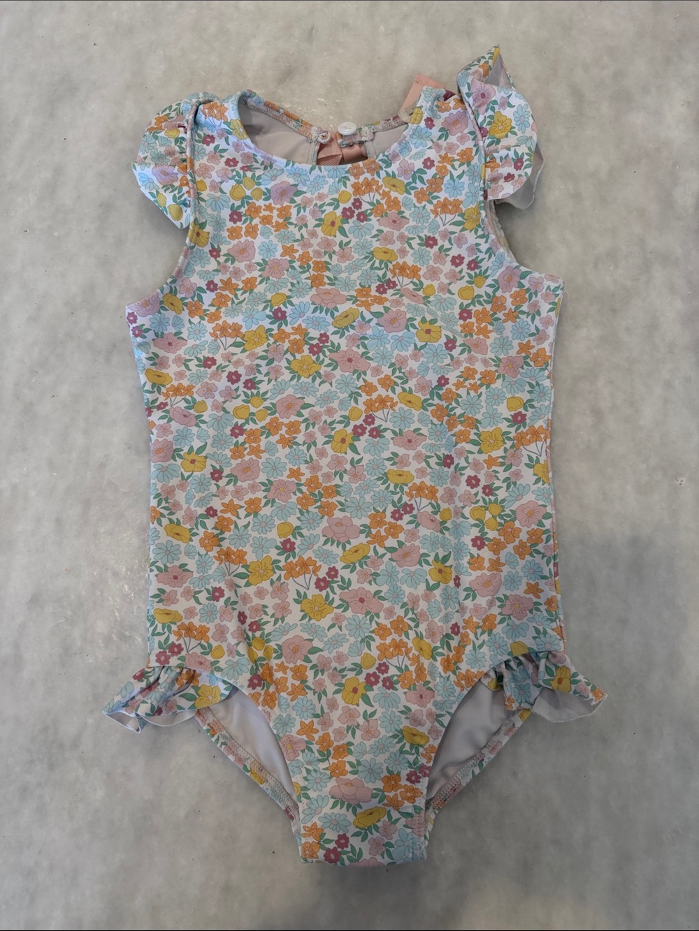 Minnow Floral Ruffle One-Piece Swimsuit in Pastel Multi
